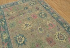 10x14 Hand knotted Contemporary hancock gray with deep teal gold ink sage green