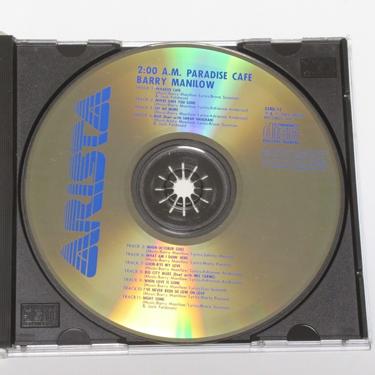 BARRY MANILOW 2:00 AM PARADISE CAFE JAPAN CD 32RD-12 3200YEN w/OBI