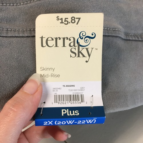 Terra Sky Ankle Skinny Pants Womens 2X Plus (actual 44x28) Gray Cotton Blend NEW - Picture 15 of 21