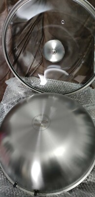 INTIGNIS Wok met ovenbestendig deksel, krasbestendige keuken om te sauteren, braden, grillen, grote roestvrijstalen pan, 30 cm, Duitse GREBLON anti-aanbaklaagtechnologie