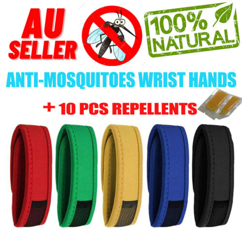 5PCS Anti Mosquito Bug Insect Repellent Bracelet Wrist Band 10 Repellent Refills - Picture 1 of 6