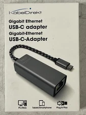 KabelDirekt – USB-C / RJ45 Gb Ethernet & LAN Adapter Space Grey 13cm cable 1275