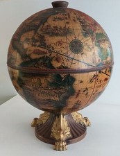 Mappamondo bar porta bottiglie e bicchieri anni 60