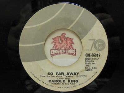 Carole King   So Far Away / Smackwater Jack, 45 RPM G+ (17G)
