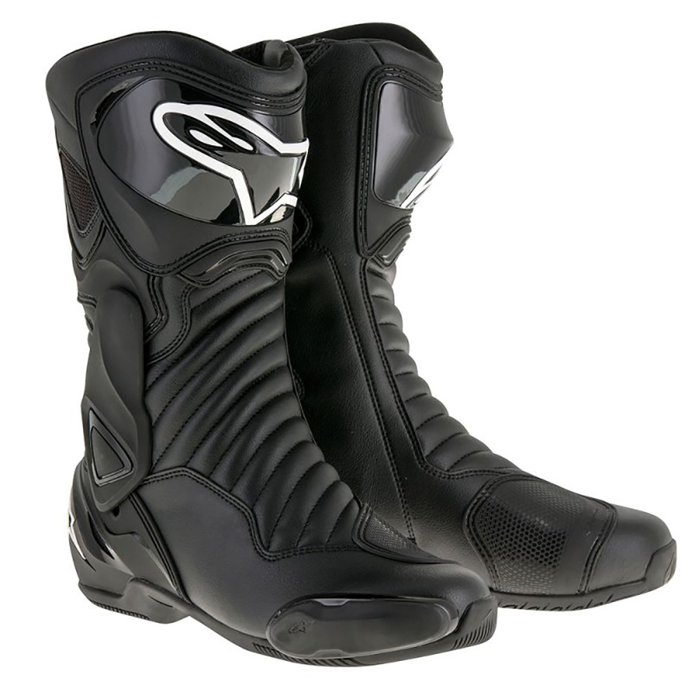 Alpinestars SMX 6 Black Motorcycle Racing & S-MX 6 Sport Boots 