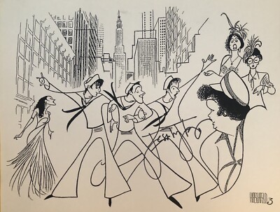 Jesse Tyler Ferguson Signed Al Hirschfeld Print - ON THE TOWN - Broadway