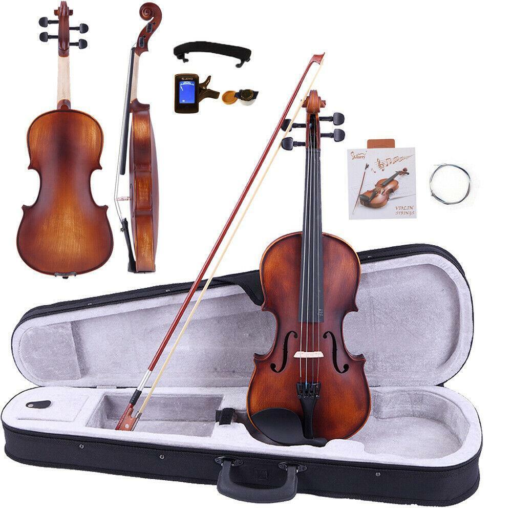 Glarry 4/4 Classic Solid Wood adult Retro Acoustic Violin+Case+Bow+Rosin+Tuner