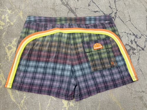 Metallic Check Sundek 34 Board Shorts Swim Trunks Bath Suit Costume Size 34 M L - Picture 5 of 16