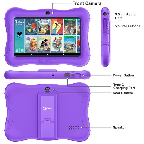 Contixo V9 7 Inch Kids 32GB Wi-Fi Android Tablet with Disney eBooks Dual Camera - Picture 19 of 29