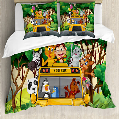 Zoo Duvet Cover Animals Balloons Bus Travel UK
