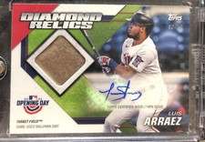 Luis Arraez 2021 Topps Opening Day Diamond Relics Autograph - Used Ballpark Dirt
