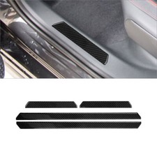 4 piezas para Volkswagen Golf 2021 cubierta acento umbral puerta fibra carbono