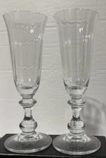 2x Mikasa Crystal French Countryside 7 5/8” Fluted Champagne Glass Flute