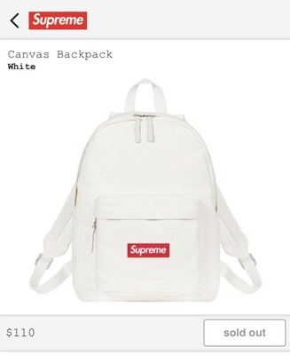 Supreme White Canvas Backpack Discount 