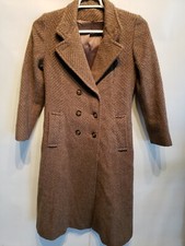 Vintage Mg Kinsler The Great American Coat Wool Herringbone Womens Medium Vtg