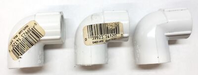 Nibco 1/2'' White PVC Elbow SCH 40 S x FIP PVC-1 [Lot of 3] NOS