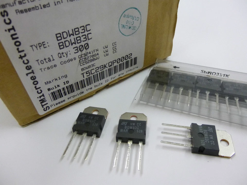 300 pieces BDW83C POWER TRANSISTOR 100V 15A TO-218 = BDW83 SGSD100 BDV67 BDV67A - Image 2 of 4