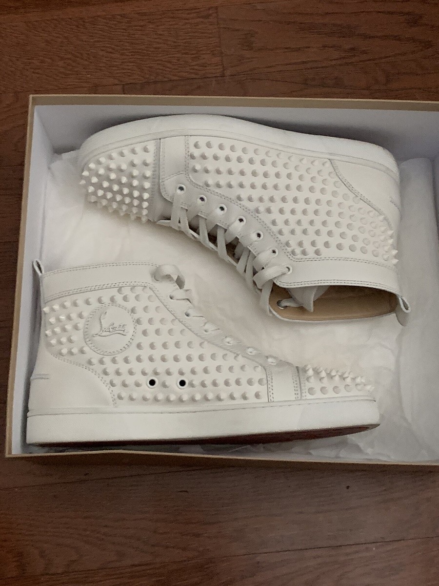 Authentic Christian Louboutin Louis Spike White Men Sneaker