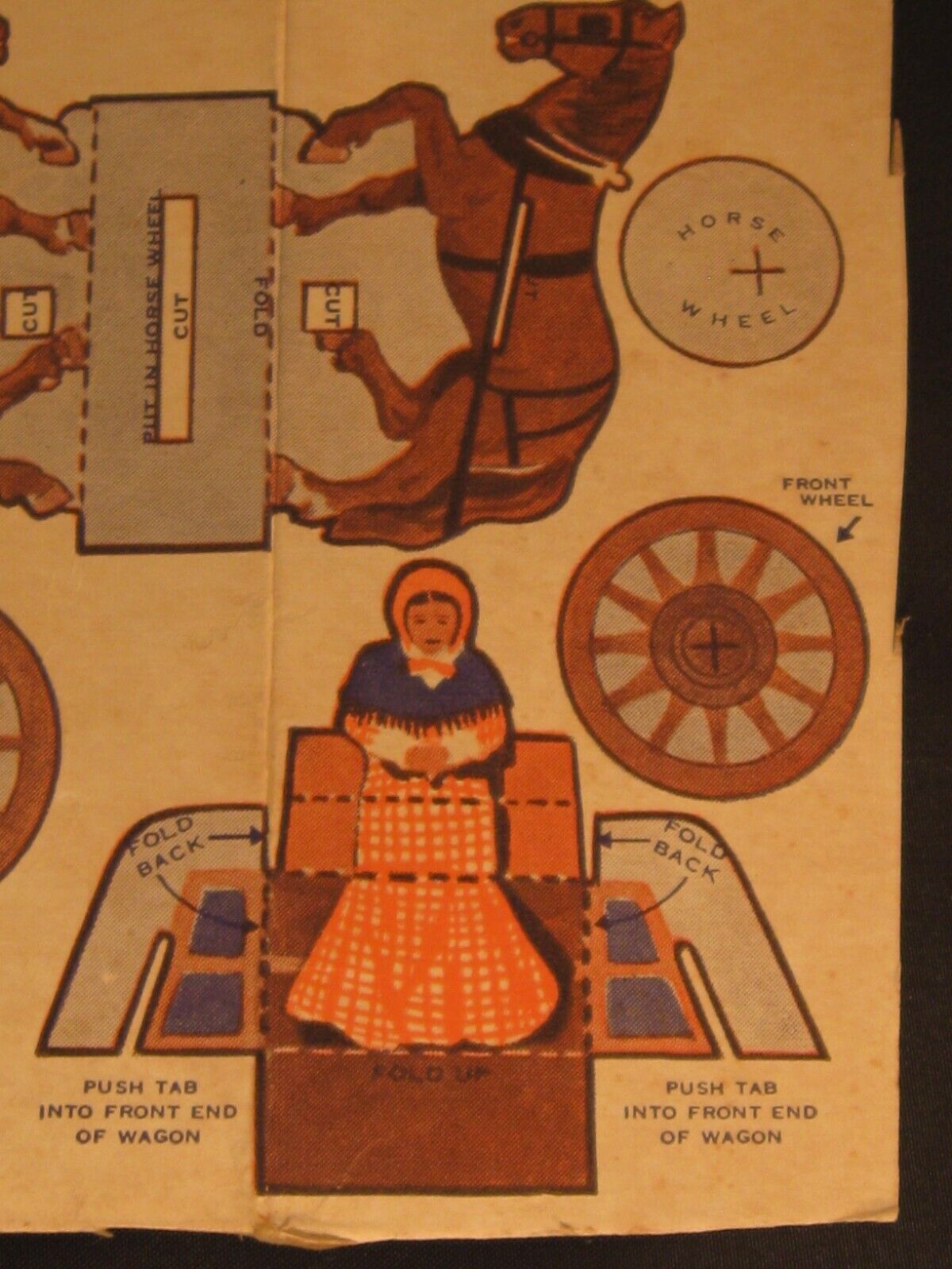 1950s Wheaties Cereal Box Adventure on Wheels Covered Wagon Cut Out | eBay