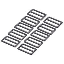 10Pcs 1.5Inch Tri-Glide Slide Buttons Buckle Webbing Strap Fastener Matte Black