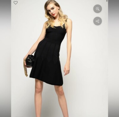 NWT - PINKO Golf Sleeveless Stretch Knit Dress - Black | eBay