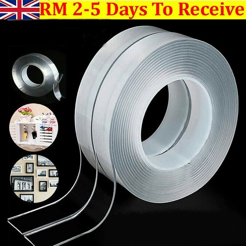 Nano Tape Gel Grip Double Sided Traceless Removable Washable Adhesive Clear Uk Ebay