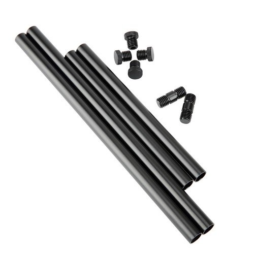 NICEYRIG 4pcs Extendable Aluminum 15mm Support Rods 8" 12" for Pro Camera Rigs - Bild 2 von 6