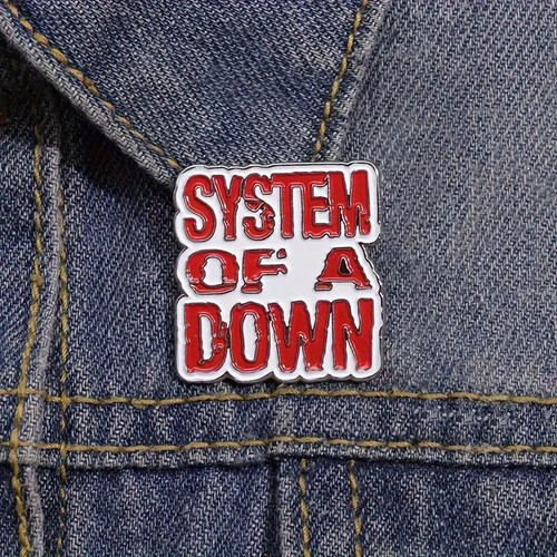 SYSTEM OF A DOWN Metal Badge enamel Brooch Pin Rock Tankian SOAD jacket nu metal - Picture 2 of 13