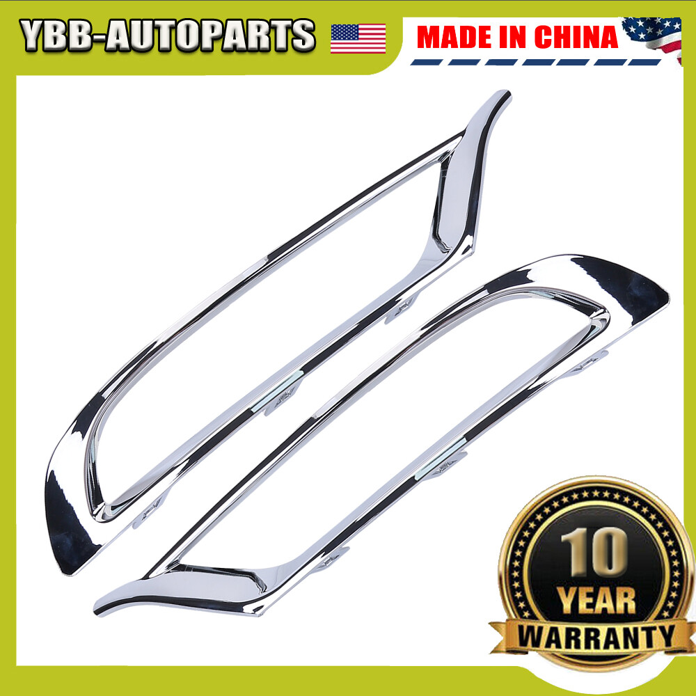 Bumper Trim Set For 2015-2022 Chrysler 300 Front Outer Center Applique Chrome