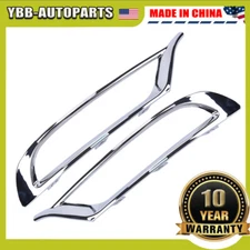 Bumper Trim Set For 2015-2022 Chrysler 300 Front Outer Center Applique Chrome