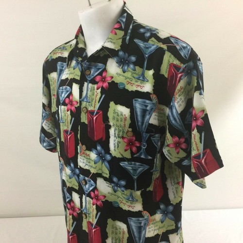 Hawaiian Aloha Shirt Large Tiki Bar 