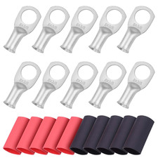 10 piezas de conectores de terminales de anillo de 3/8" de calibre 8, extremos d