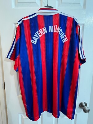 90s.vintage. FC Bayern München Vintage 90s Adidas FC Bayern Munich Jersey Shirt XL Red Blue Opel