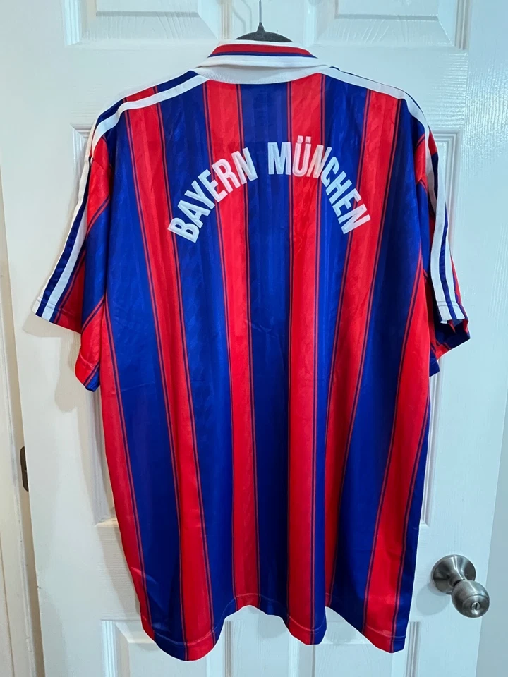 Vintage 90s Adidas FC Bayern Munich Jersey Shirt XL Red Blue Opel Sponsor Footba - Image 2 of 4