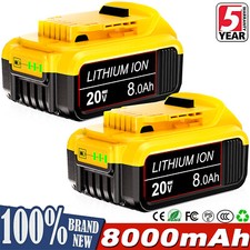 2Pack For DeWalt 20V 20 Volt Max 8.0AH Lithium Ion Battery DCB206 DCB205 DCB204