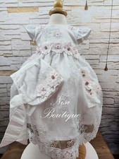 Free Shipping  Baptism Dress, Christening Gown, Baby Girl White Dress