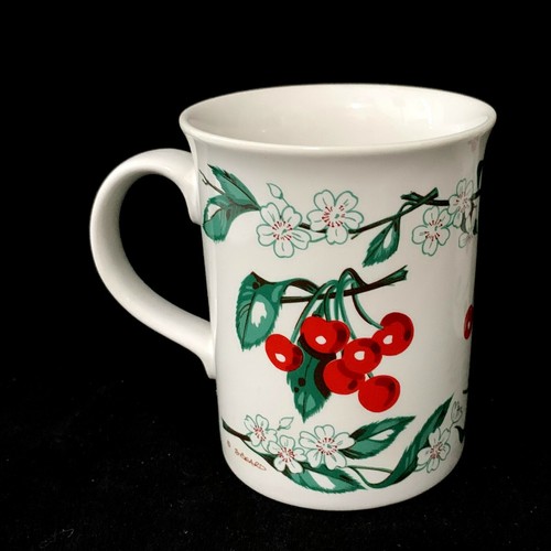 Set of 4 Otagiri Japan Cherry Coffee Mugs signed S. Beard Embossed Cherries - Picture 2 of 8