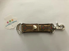 Douglas Paquette Valet Ribbon Key Chain  - Bones Tan (New W/Tags)