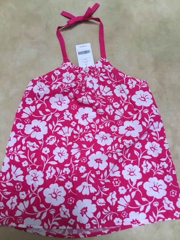 NWT GYMBOREE Hawaiian tropical print hot pink halter blouse shirt top size 6