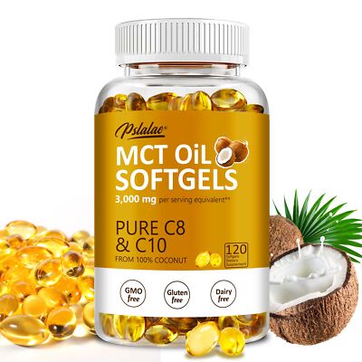 120pcs MCT Oil 3000mg - For Skin Care, Weight Loss, Immune and Brain Support