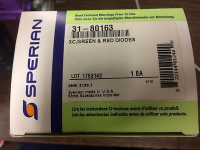 Sperian Laser Safety Glasses ANSI Z136.1 for Red and Green Diodes