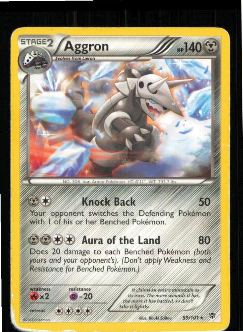Aggron 59/101 Rare Plasma Blast Pokemon Heavily Played