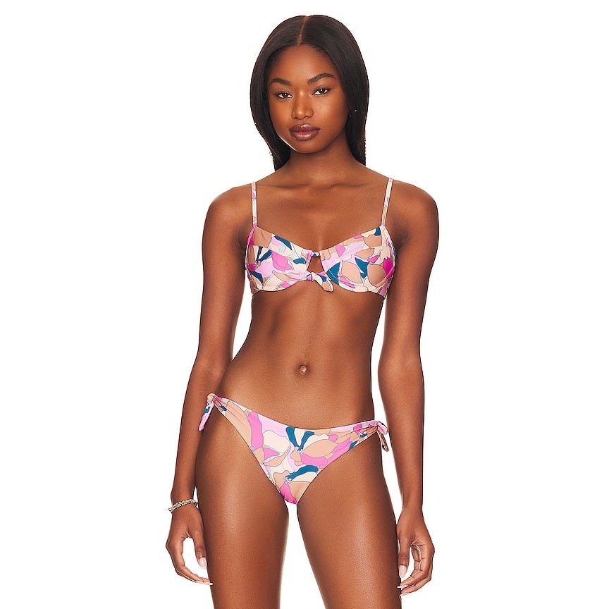 L*Space Rose Sundazed Floral Underwire Bikini Swimsuit Top Size Medium