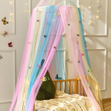 Princess White Blue Bed Canopy for Girls Bed Net,Princess Canopy for Bed Room...