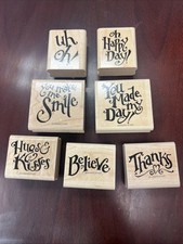 Stampin Up Morivational Themed Rubber Stamp Set of 7