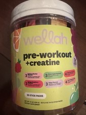 Wellah Pre-Workout  Creatine Variety Pack 20 Stick Packs, 6 Flavors