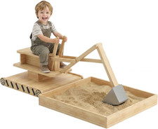 Wooden Sandbox with Digger Sandpit No Power Ages 3-6 72" X 35" X 22"  Kids Sand