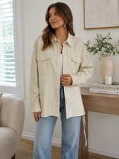 Principles Debenhams Cream Faux Leather Shacket Jacket Womens UK 16 New With Tag
