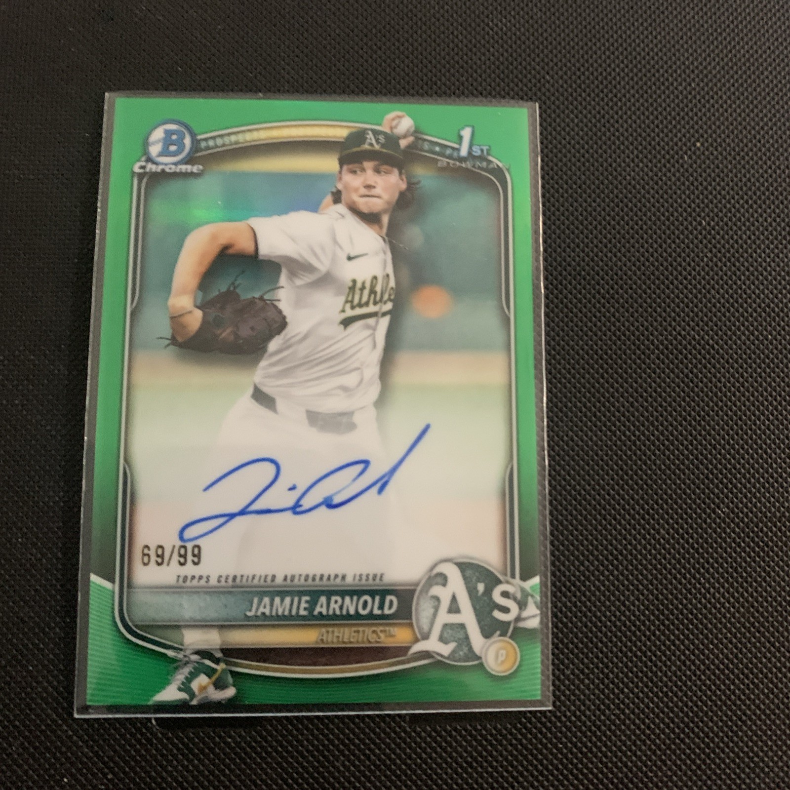 2025 Bowman Draft Chrome 1st Auto Green Ref /99 CPA-JA Jamie Arnold Color Match