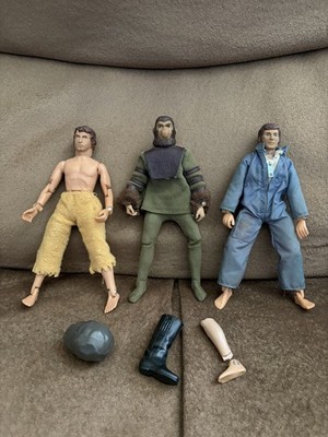 Lot of (3) Figures + (3) Misc-Mego Planet of the Apes Vintage 1974 Original